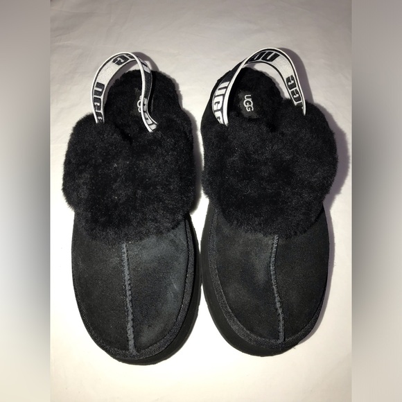 Ugg Funkette Genuine Shearling Platform Slippers - Picture 2 of 11